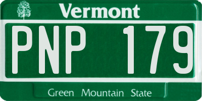 VT license plate PNP179