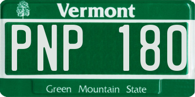 VT license plate PNP180