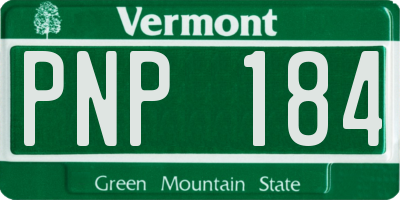 VT license plate PNP184