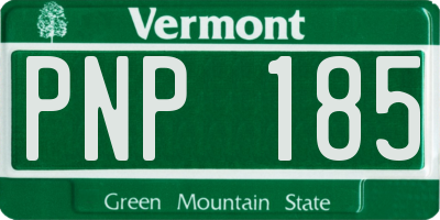 VT license plate PNP185