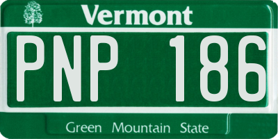 VT license plate PNP186