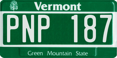 VT license plate PNP187