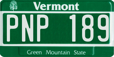 VT license plate PNP189