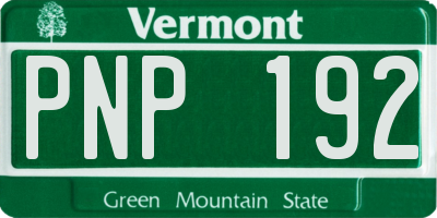 VT license plate PNP192