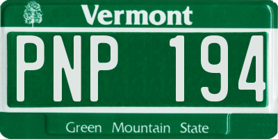 VT license plate PNP194