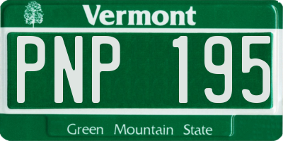 VT license plate PNP195