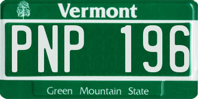 VT license plate PNP196
