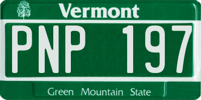 VT license plate PNP197