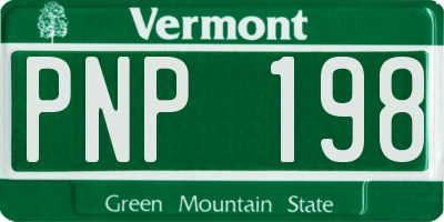 VT license plate PNP198