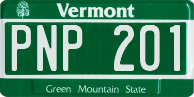 VT license plate PNP201