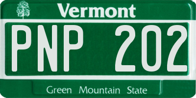 VT license plate PNP202