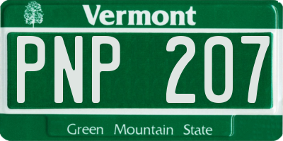 VT license plate PNP207