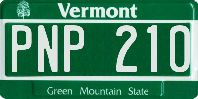VT license plate PNP210