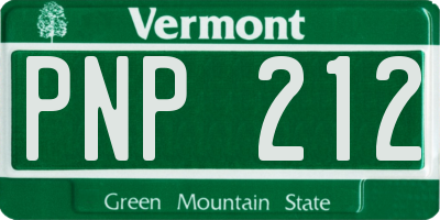 VT license plate PNP212