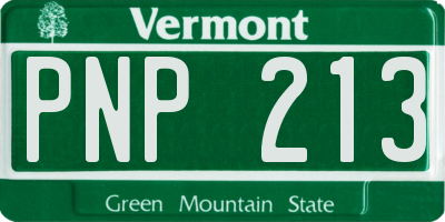 VT license plate PNP213