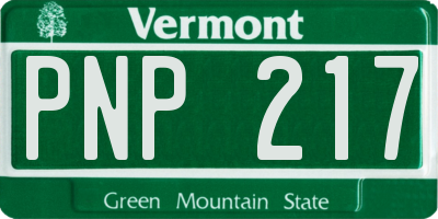 VT license plate PNP217