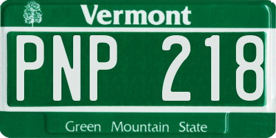 VT license plate PNP218