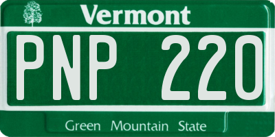 VT license plate PNP220