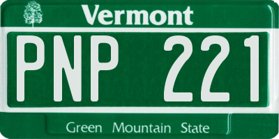VT license plate PNP221