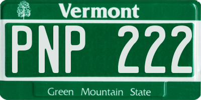VT license plate PNP222
