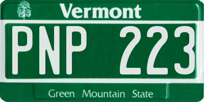 VT license plate PNP223