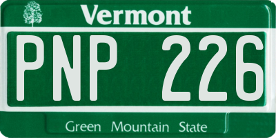 VT license plate PNP226