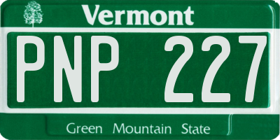 VT license plate PNP227