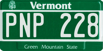 VT license plate PNP228