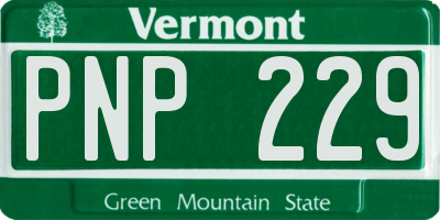 VT license plate PNP229