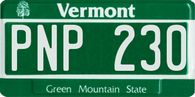 VT license plate PNP230