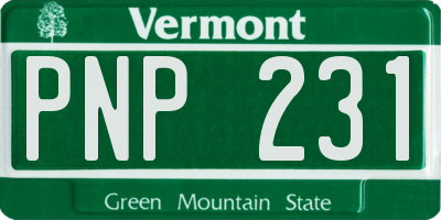 VT license plate PNP231