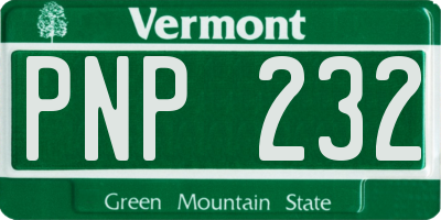 VT license plate PNP232