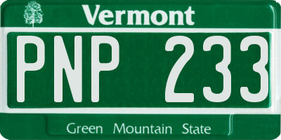 VT license plate PNP233