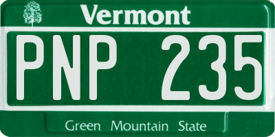 VT license plate PNP235