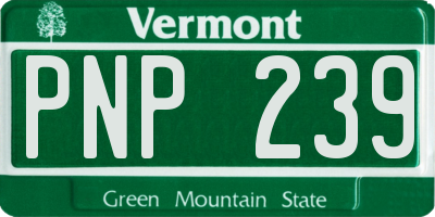 VT license plate PNP239
