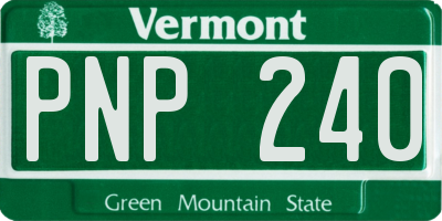 VT license plate PNP240