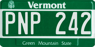 VT license plate PNP242
