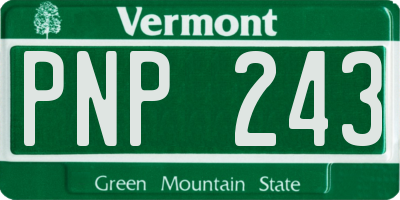 VT license plate PNP243