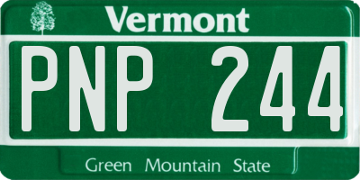VT license plate PNP244