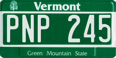 VT license plate PNP245