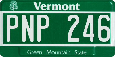 VT license plate PNP246
