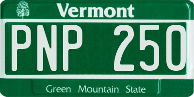 VT license plate PNP250