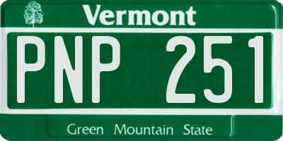 VT license plate PNP251