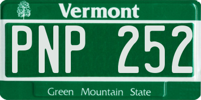 VT license plate PNP252