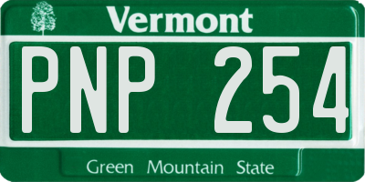 VT license plate PNP254
