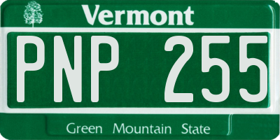 VT license plate PNP255