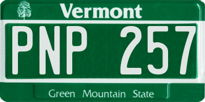 VT license plate PNP257
