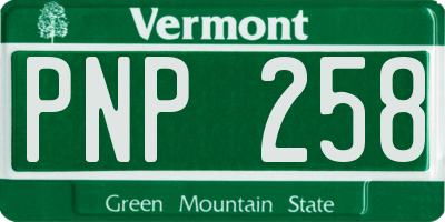 VT license plate PNP258