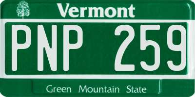 VT license plate PNP259