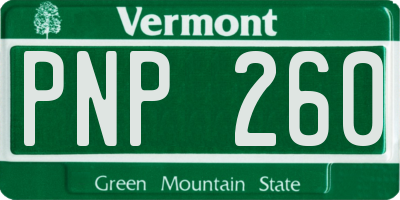 VT license plate PNP260